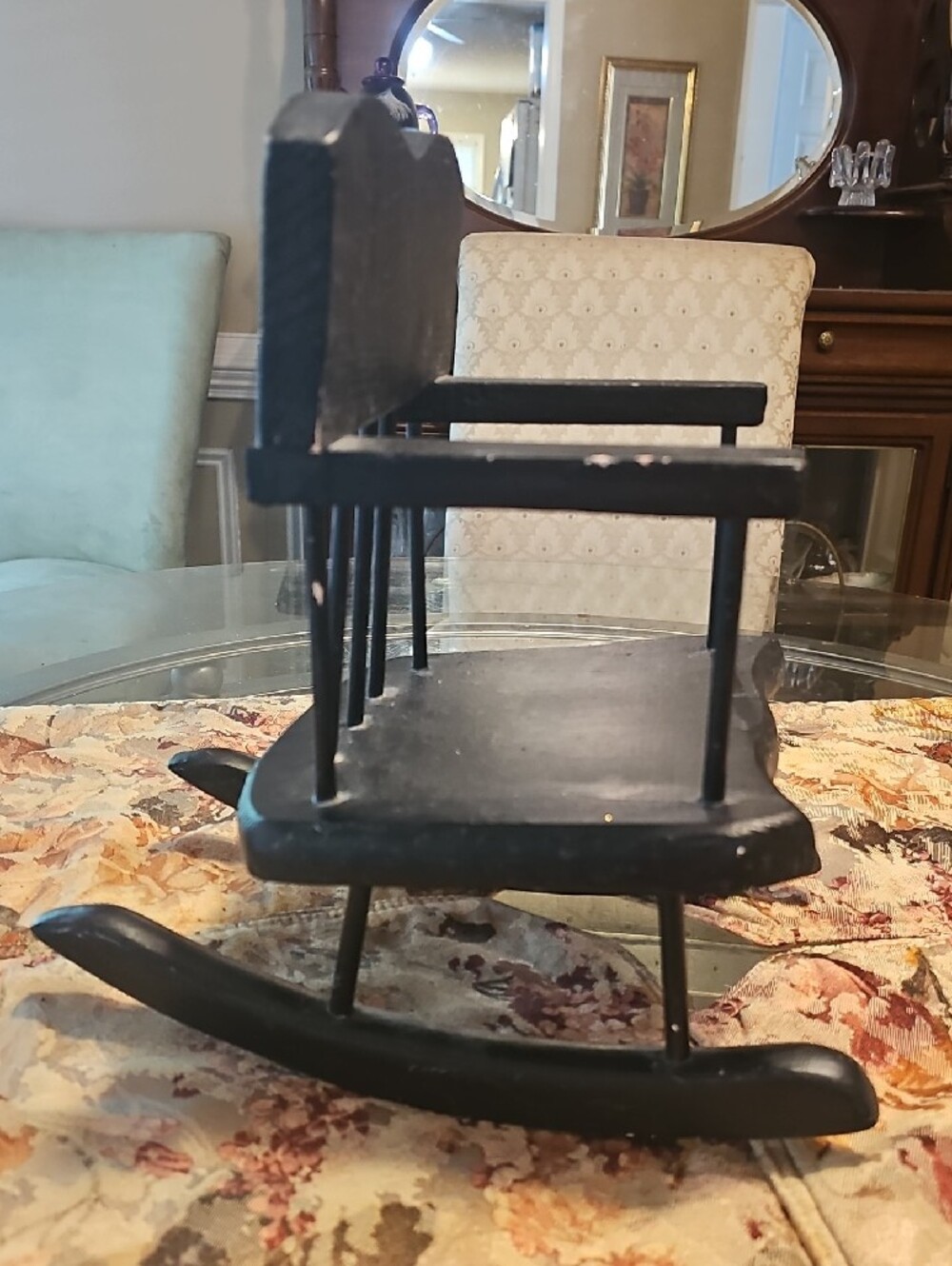 Black Wooden Mini Rocking Chair - Picture 2 of 2